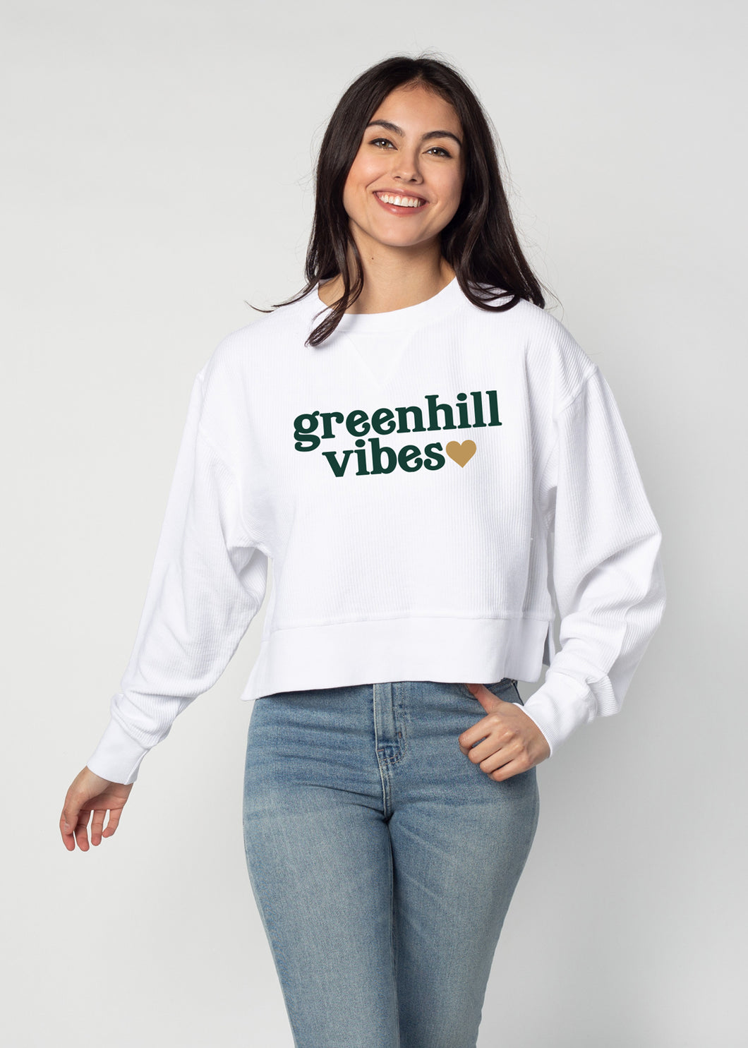 Greenhill Chicka-D Greenhill Vibes Corded Cropped Crew