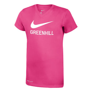 Greenhill Nike Girls V-Neck Dri-Fit Tee