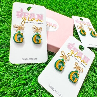 Greenhill G Gold Bow Earrings