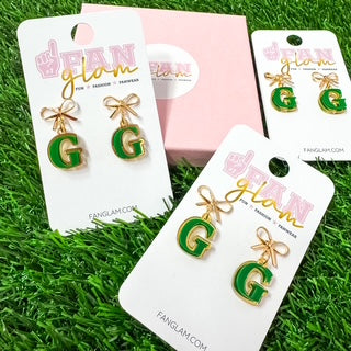 Greenhill G Gold Bow Earrings