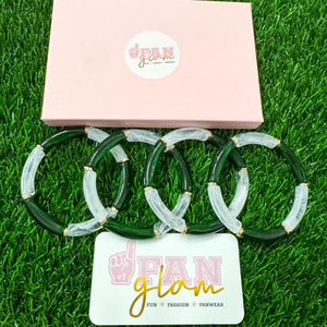 Greenhill White n` Green Squad Stack Bracelet